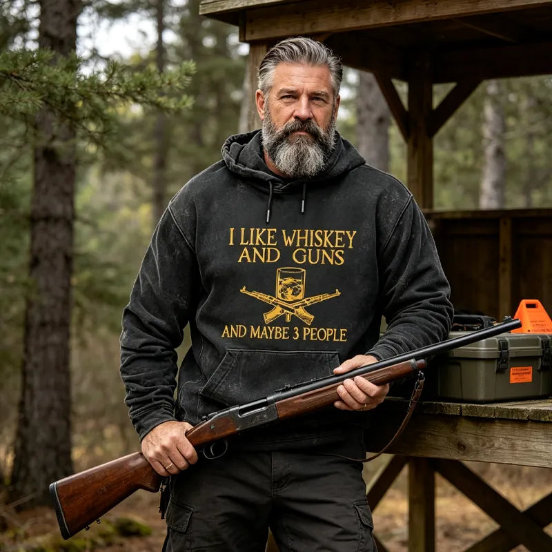 I Like Whiskey And Guns And Maybe 3 People Funny  Hoodies