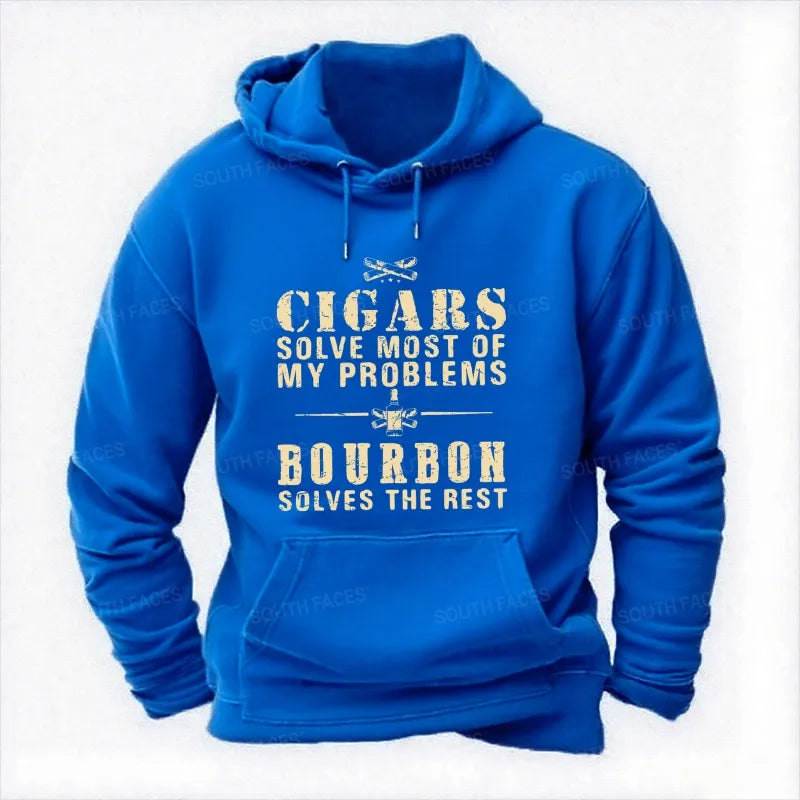 Cigars Solve Most Of My Problems Bourbon Solves The Rest Hoodies
