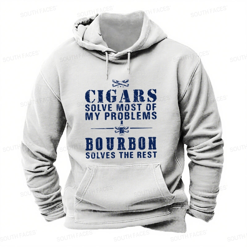 Cigars Solve Most Of My Problems Bourbon Solves The Rest Hoodies