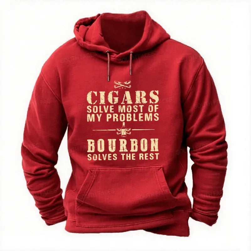 Cigars Solve Most Of My Problems Bourbon Solves The Rest Hoodies