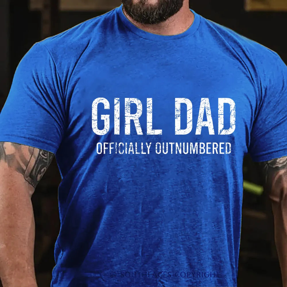 Girl Dad Officially Outnumbered Funny Gift T-shirt