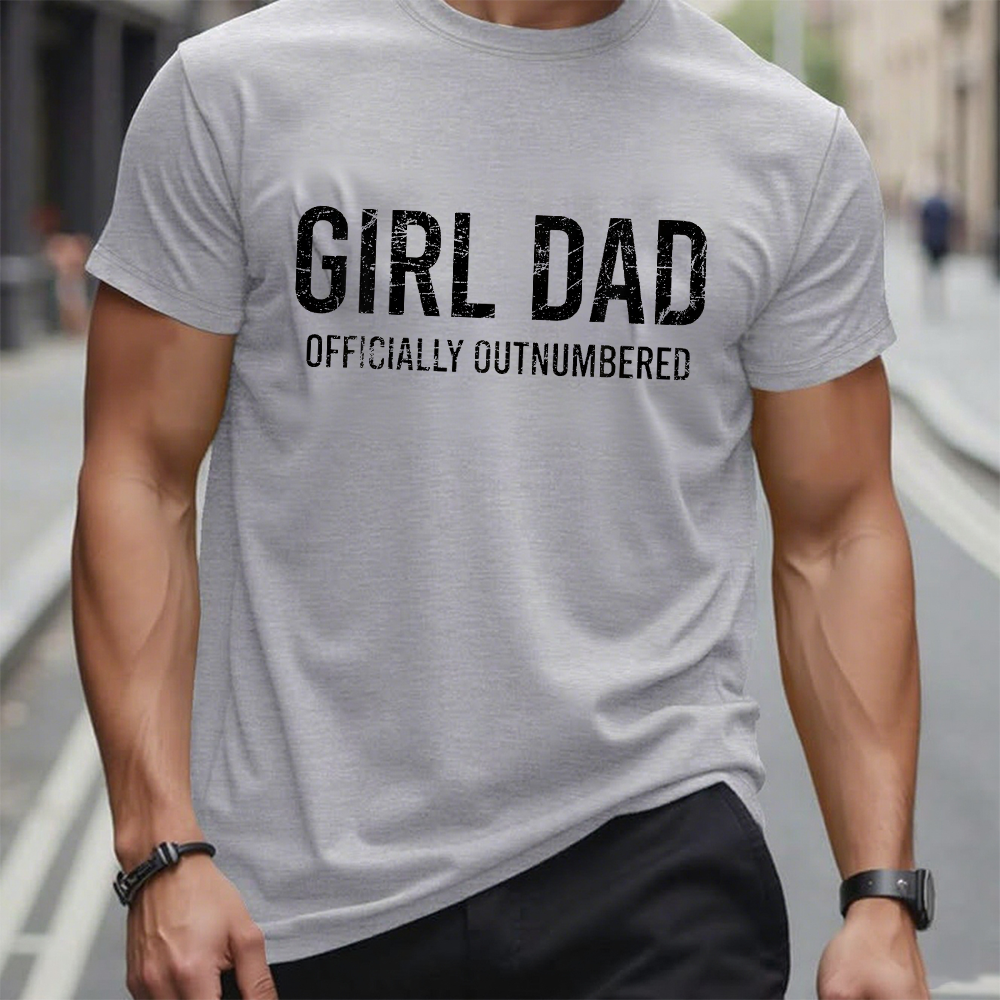 Girl Dad Officially Outnumbered Funny Gift T-shirt