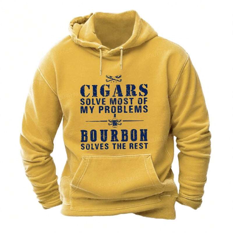 Cigars Solve Most Of My Problems Bourbon Solves The Rest Hoodies