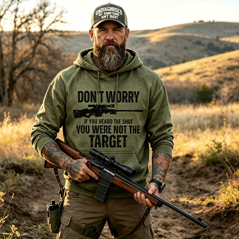 Don't Worry If You Heard The Shot You Were Not The Target Men's Hoodies